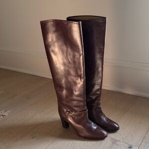 Bally Rich Brown Leather Heeled Boots